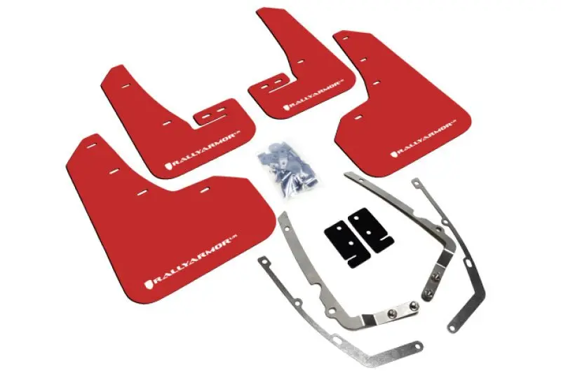 Rally Armor 2015+ Vw Golf/Gti/Tsi Ur Red Mud Flap W/ White Logo 1