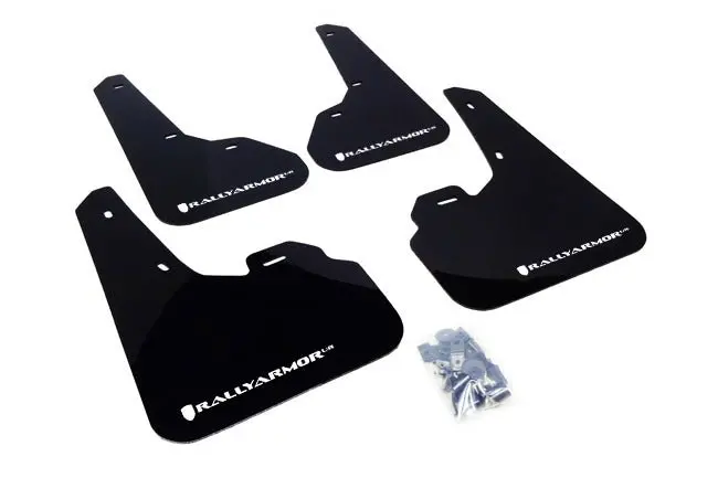 Rally Armor Mud Flaps 2010-13 Mazda3/Spd3 Mud Flap White Logo 1