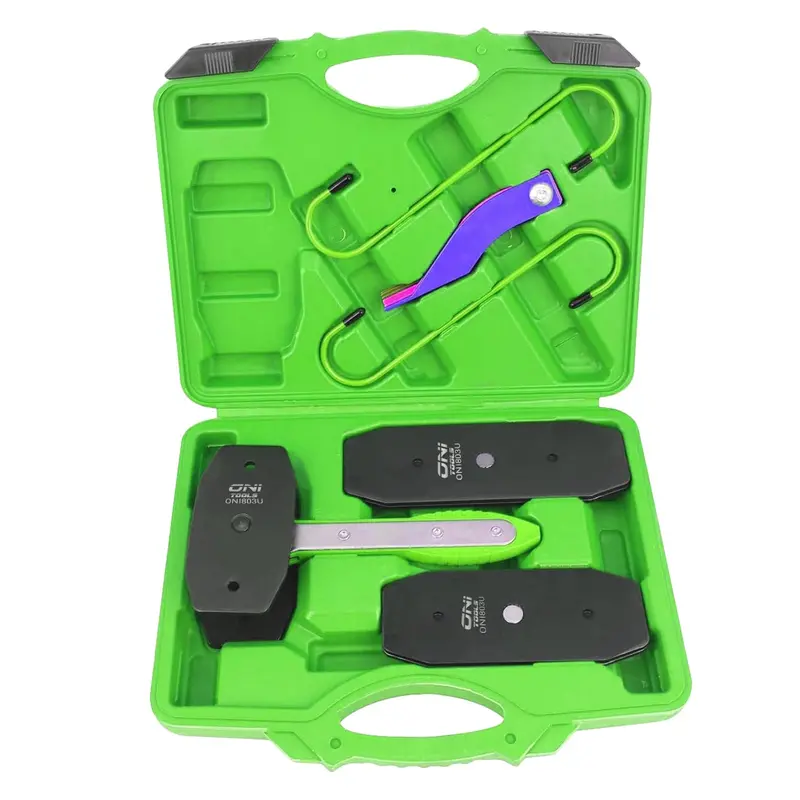 Ratcheting Brake Caliper Press Tool Set For Single–6 Piston Disc Brake Calipers (360° Piston Spreader + Plates + Hanger Hooks + Lining Gauge) Alt 2