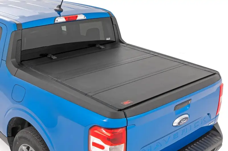 Rough Country Hard Tri-Fold Flip Up Bed Cover 4'6" Bed | Ford Maverick (22-26) 1