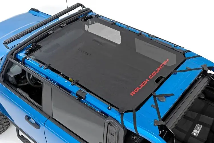 Rough Country  Mesh Bikini Top Plus Black | Ford Bronco 4-Door (2021-2025) 1
