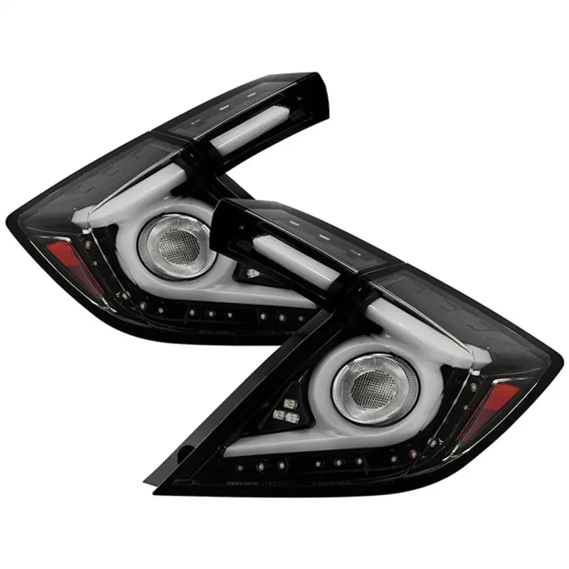 Spyder 16-19 Honda Civic 5 Door Hatchback Light Bar Led Tail Lights - Black Chrome(Alt-Yd-Hc16hb-Bc) 1