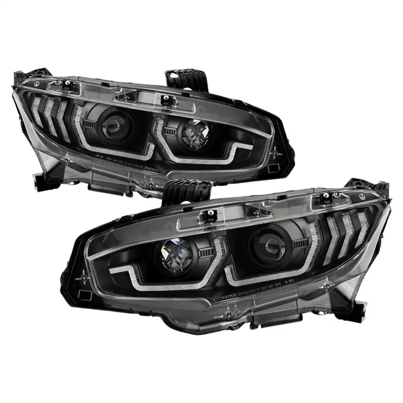 Spyder Honda Civic 16- 2Dr/4Dr/Hatchback Projector Headlights - Black Pro-Yd-Hc16si-Seqgr-Bk 1