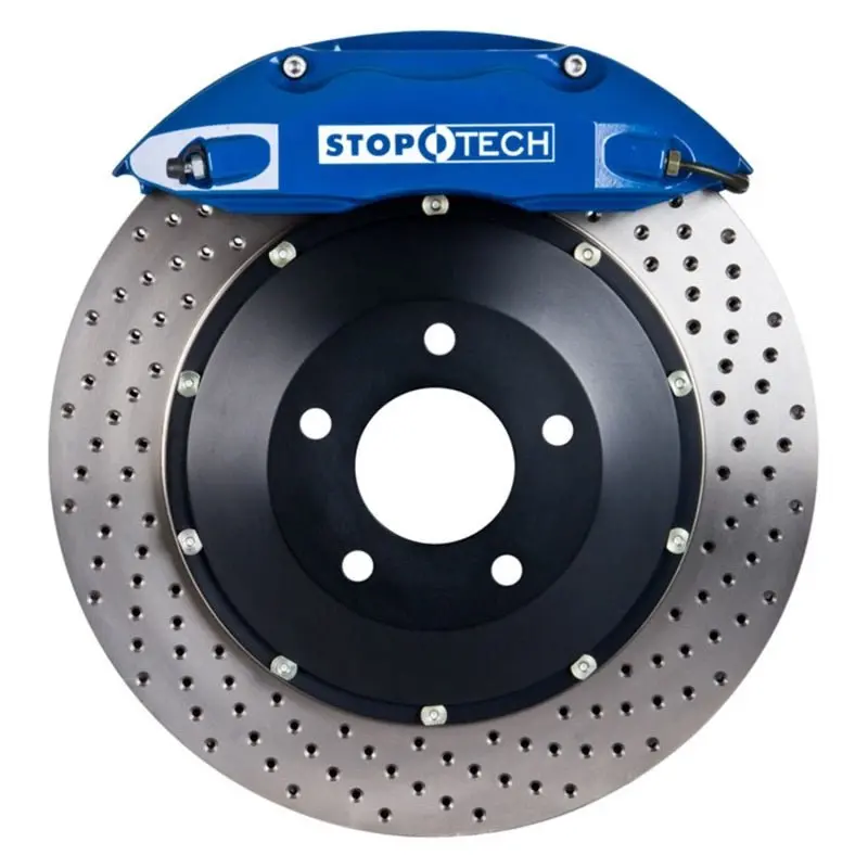 Stoptech 06-10 Vw Golf/Jetta Front Bbk St-40 Caliper Blue / 2Pc Drilled 328X28mm Rotor 1