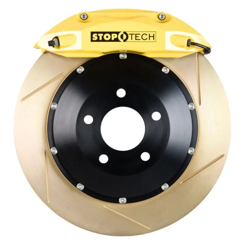 Stoptech 06-10 Vw Golf/Jetta Front Bbk St-40 Caliper Yellow / 2Pc Zinc Slotted 328X28mm Rotor 1
