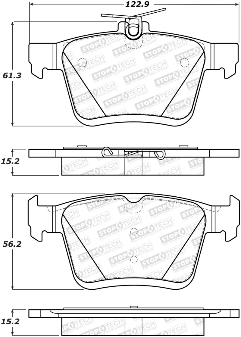 Stoptech 2014 Acura Tsx Sport Performance Rear Brake Pads 1
