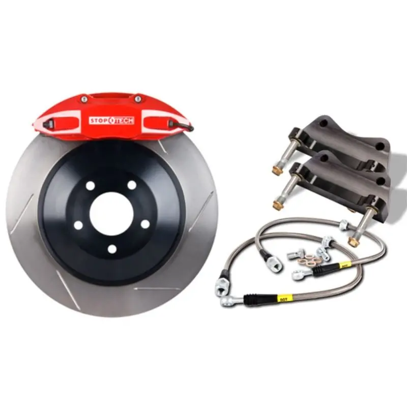 Stoptech 2015 Vw Gti Front Bbk W/ Black St-41 Caliper Slotted 328X25 1Pc Rotor 1