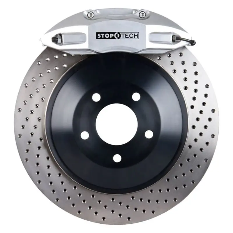 Stoptech 2015 Vw Gti Front Bbk W/ Silver St-41 Caliper Drilled 328X25 1Pc Rotor 1