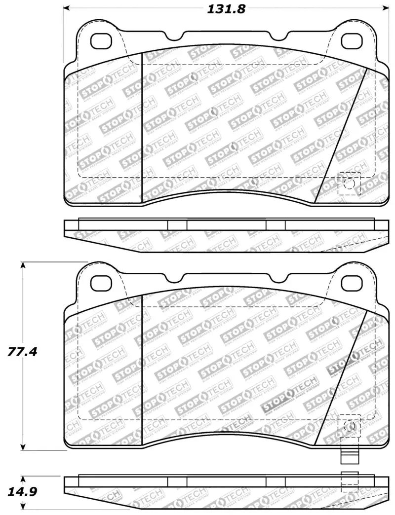 Stoptech Performance 04-07 Sti / 03-06 Evo / 08-10 Evo / 10+ Camaro Front Brake Pads 1