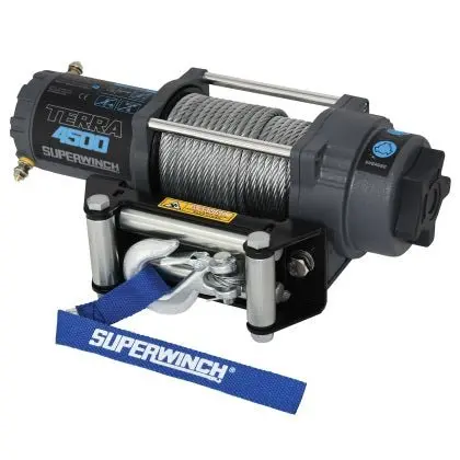 Superwinch 4500 Lbs 12V Dc 15/64In X 50Ft Steel Rope Terra 4500 Winch - Gray Wrinkle 1