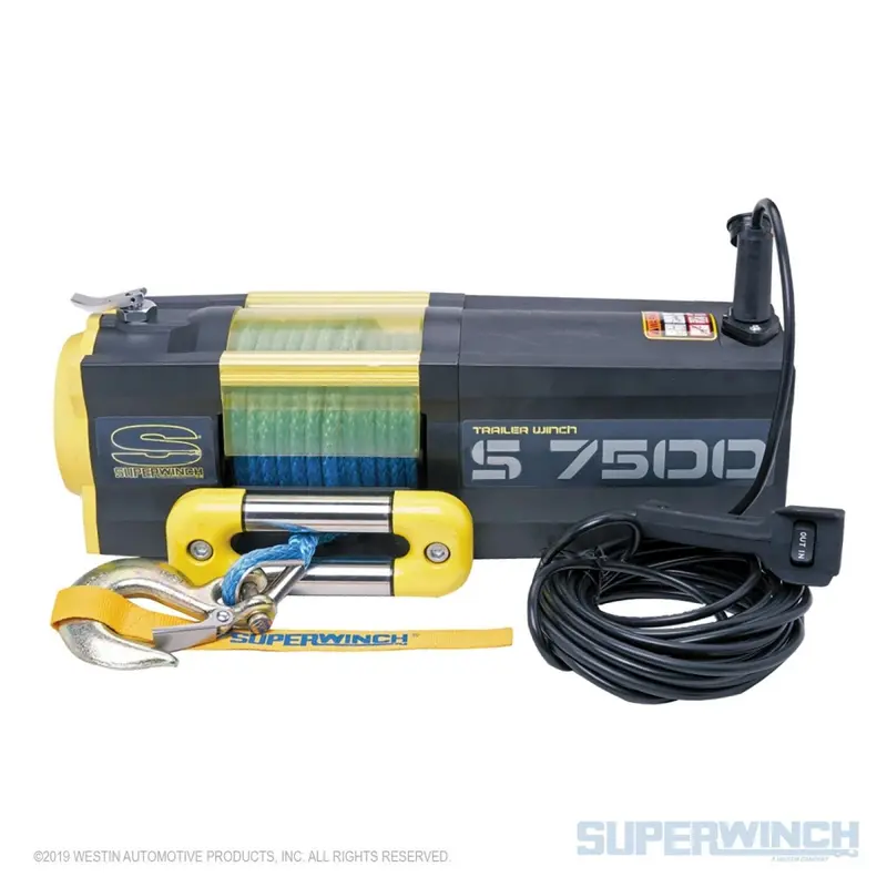Superwinch 7500 Lbs 12 Vdc 5/16In X 54Ft Synthetic Rope S7500 Winch 1