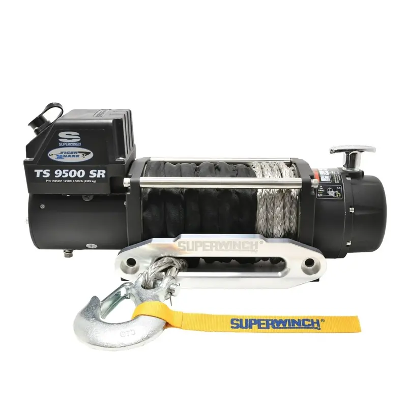 Superwinch 9500 Lbs 12 Vdc 3/8In X 80Ft Synthetic Rope Tiger Shark 9500 Winch 1