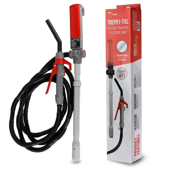 Tera Pump Battery Powered Fuel Transfer Pump With 10" Hose - Trep01-Txl- 20151 1