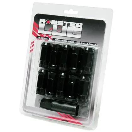 Wheel Mate Monster Open End Lug Nut Set Of 20 - Black 14X1.50 1