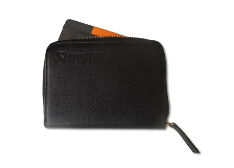 Akrapovič Leather-Bound Zip Notebook – Compact Size, Matte Black Finish 1