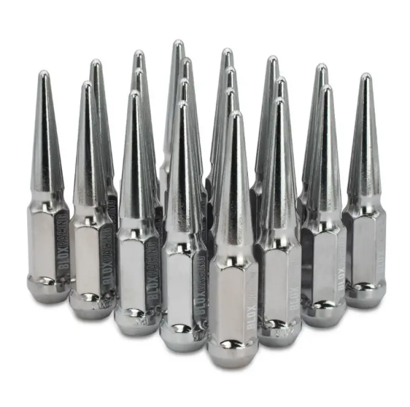 Blox Racing Chrome Spike Forged Lug Nuts – 12Mm × 1.25 Thread Pitch, 20-Piece Set 1