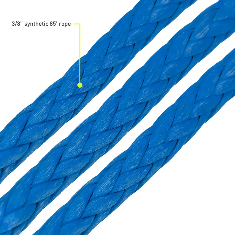 Borne Off-Road Synthetic Winch Rope – 3/8-Inch Diameter × 85-Foot Length, Blue 1