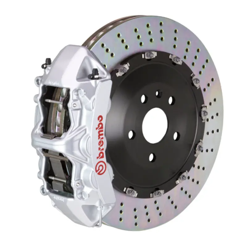 Brembo 08-14 C63 Amg (Excl. Black Series) Front Gt Bbk 6 Pist Cast 405X34 2Pc Rotor Drilled-Silver 1