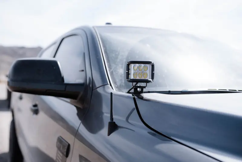 Cali Raised Low-Profile Ditch Light Kit For 2014–2021 Toyota Tundra – 3.5-Inch Can Pod With Blue Backlight 1