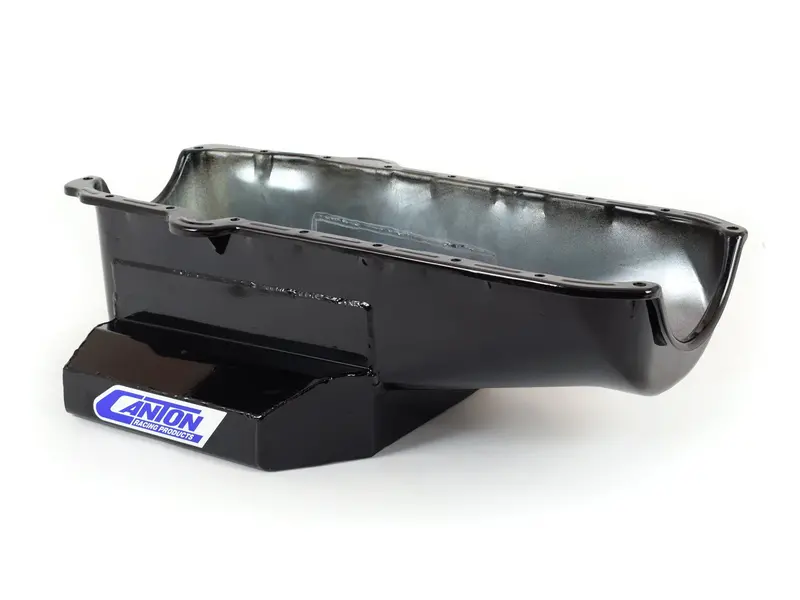 Canton Road Race Oil Pan For Small Block Chevy – Corvette-Style, Right-Hand Dipstick, Black 1