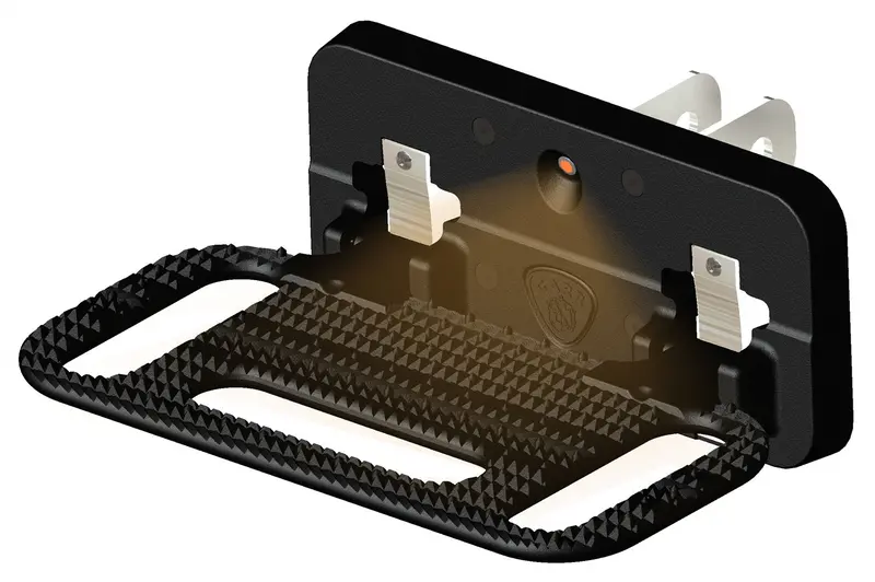 Carr Mega Step Hd Hitch-Mounted Led Step – Xp3 Black Finish, Single Unit 1