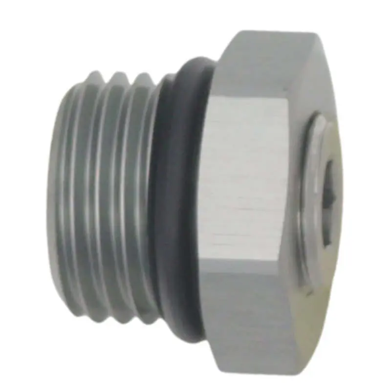 Deatschwerks 6An Orb Male Plug Fitting With 1/8" Npt Gauge Port – Titanium-Anodized 1