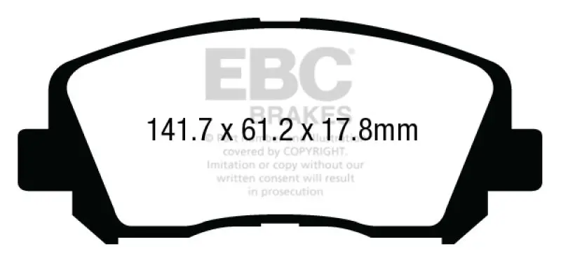 Ebc Greenstuff Front Brake Pads For 2015+ Chrysler 200 2.4L 1