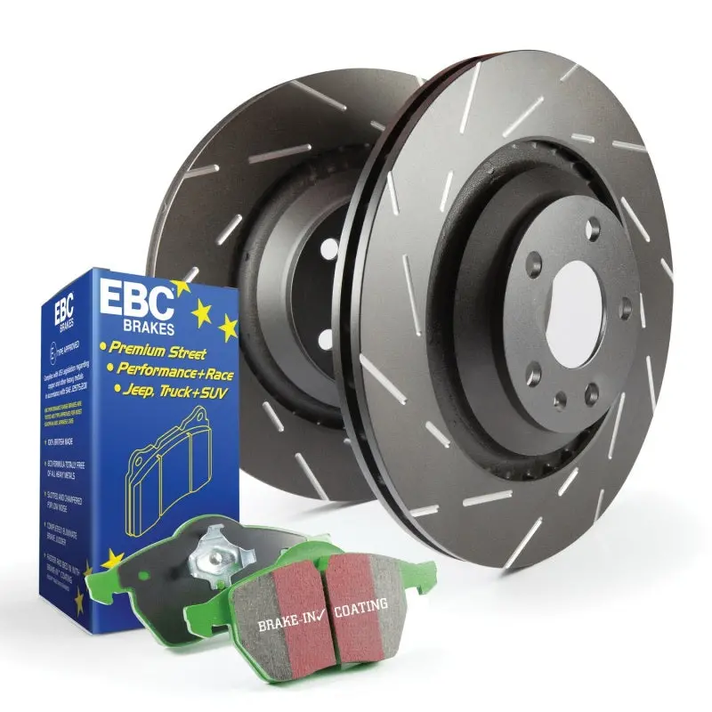 Ebc Greenstuff Street-Oriented Brake Pad And Usr Drilled & Slotted Rotor Kit 2