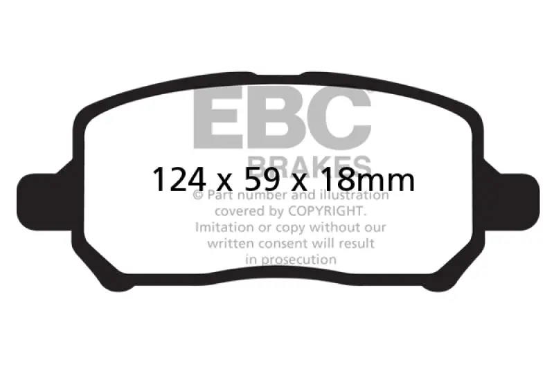 Ebc Ultimax2 Front Brake Pads For 2005–2010 Chevrolet Cobalt 2.2L (4-Lug) 1