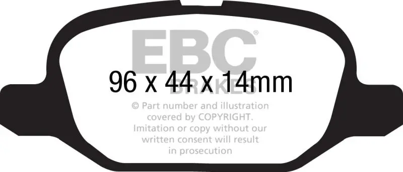Ebc Ultimax2 Rear Brake Pads For 2011–2019 Fiat 500 1.4L (Ate Caliper Compatible) 1