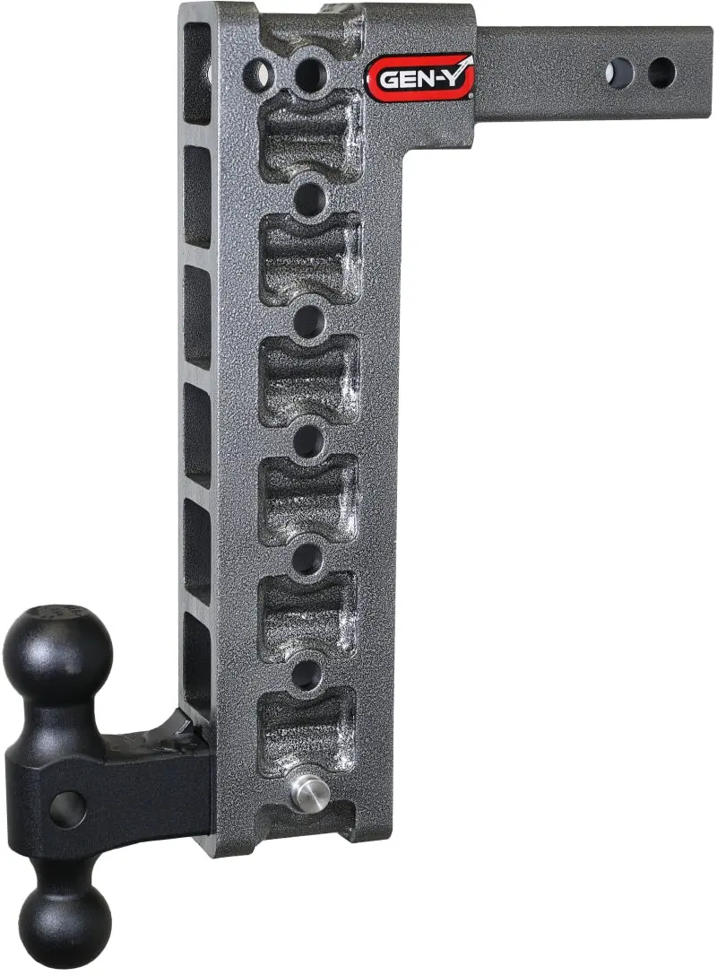 Gen-Y Mega Duty Adjustable 2" Receiver Hitch – 15" Drop, 2,000 Lb Tw / 16,000 Lb Gtw, Includes Dual-Ball Gh-051 & Stabilizer Gh-0100 1