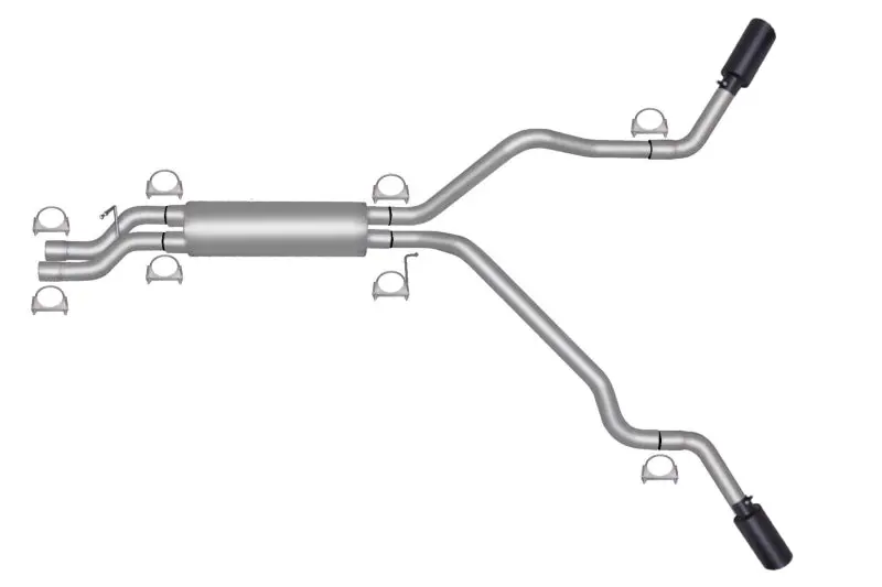 Gibson Dual Exhaust System – Cat-Back For 1999–2003 Gmc Sierra 1500 Sl W/ 5.3L V8 (2.5" Pipes, Black Elite Finish) 1
