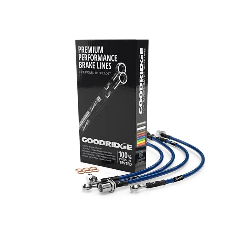 Goodridge Stainless Steel Brake Line Kit In Electric Blue For 2007–2014 Toyota Fj Cruiser 1