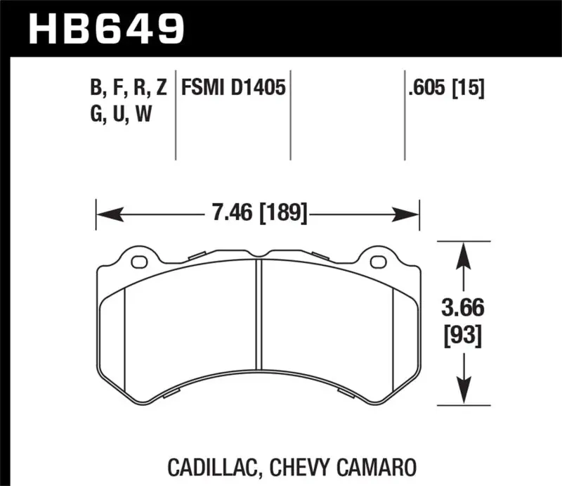 Hawk Hp Plus Front Brake Pads For 2012–2016 Chevrolet Camaro Zl1 1