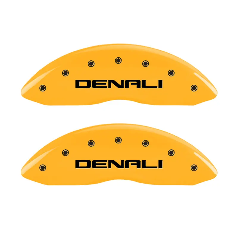 Mgp Engraved 4-Piston Caliper Covers – Denali Yellow & Black Finish For 2009 Gmc Envoy 1