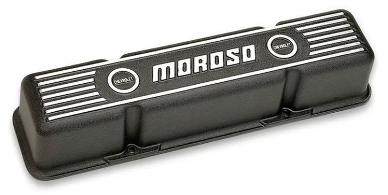 Moroso Aluminum Small-Block Chevy Valve Covers – 3.5" Tall, Black Anodized Pair 1