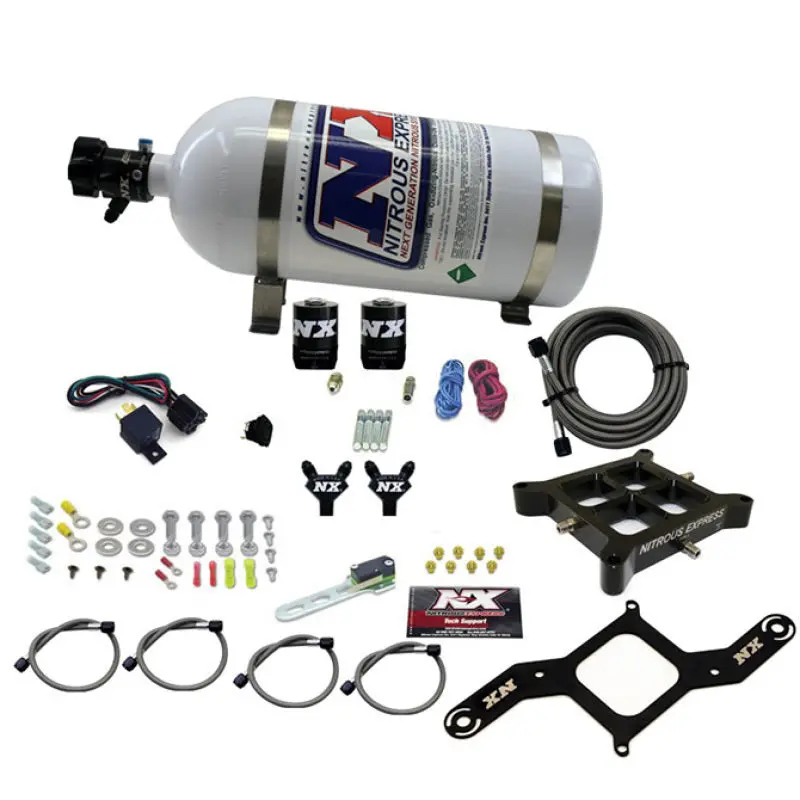 Nitrous Express Stage 6 Billet Crossbar Nitrous System (50–300 Hp) With 10 Lb Bottle – 4150 Carb Compatible 1