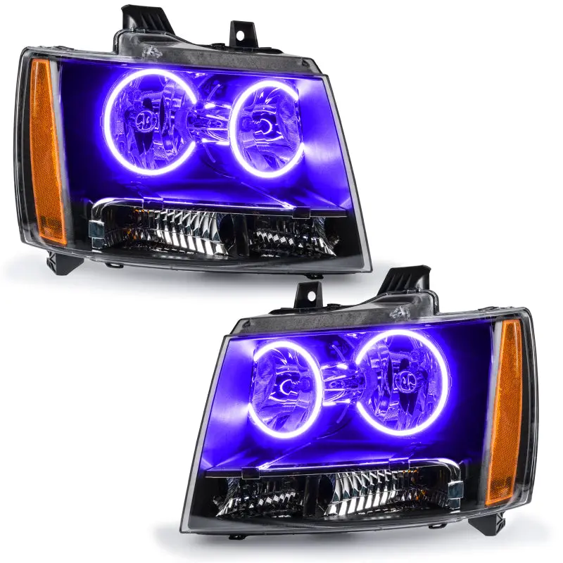 Oracle Pre-Assembled Smd Projector Headlights — Uv/Purple Accent Lighting, For 2007–2013 Chevrolet Avalanche 1