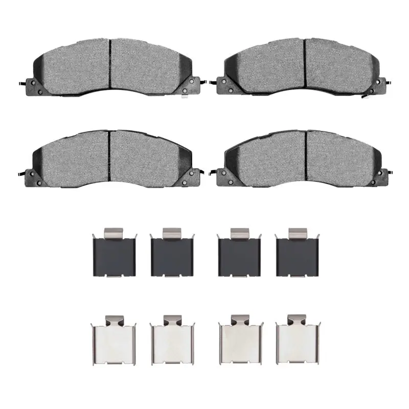 R1 Semi-Metallic Front Brake Pad & Hardware Kit For 2009–2018 Dodge Ram 2500 1