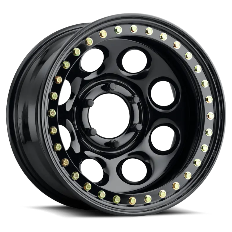 Raceline Rock 8 Beadlock Wheel – 15X8 Inches, 8X165.1Mm Bolt Pattern, -19Mm Offset, 130.81Mm Center Bore, Gloss Black 1