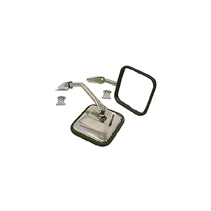 Rugged Ridge Stainless Steel Side Mirror Kit For 1955–1986 Jeep Cj Models 1