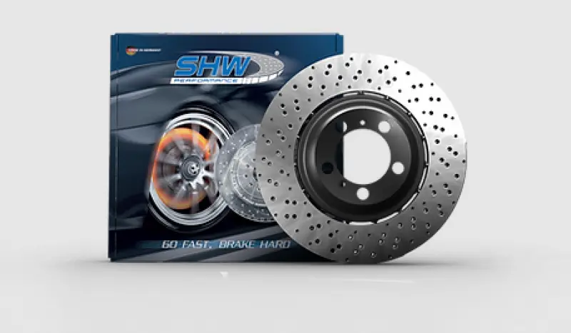 Shw Cross-Drilled Lightweight Brake Rotor – Right Rear, Fits 2018–2021 Bmw M5 (4.4L), Part #34217991104 1
