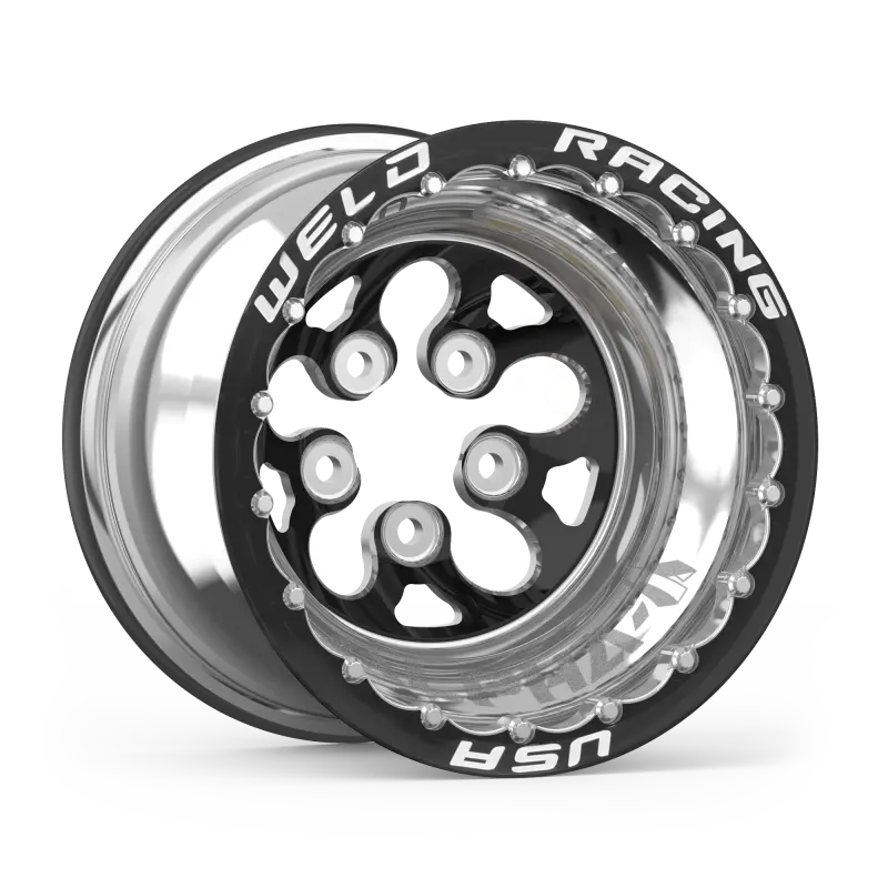 Weld Alpha-1 Black Beadlock Wheel: 15X13", 5X5", 3" Backspace – Double Beadlock Mt Design 2