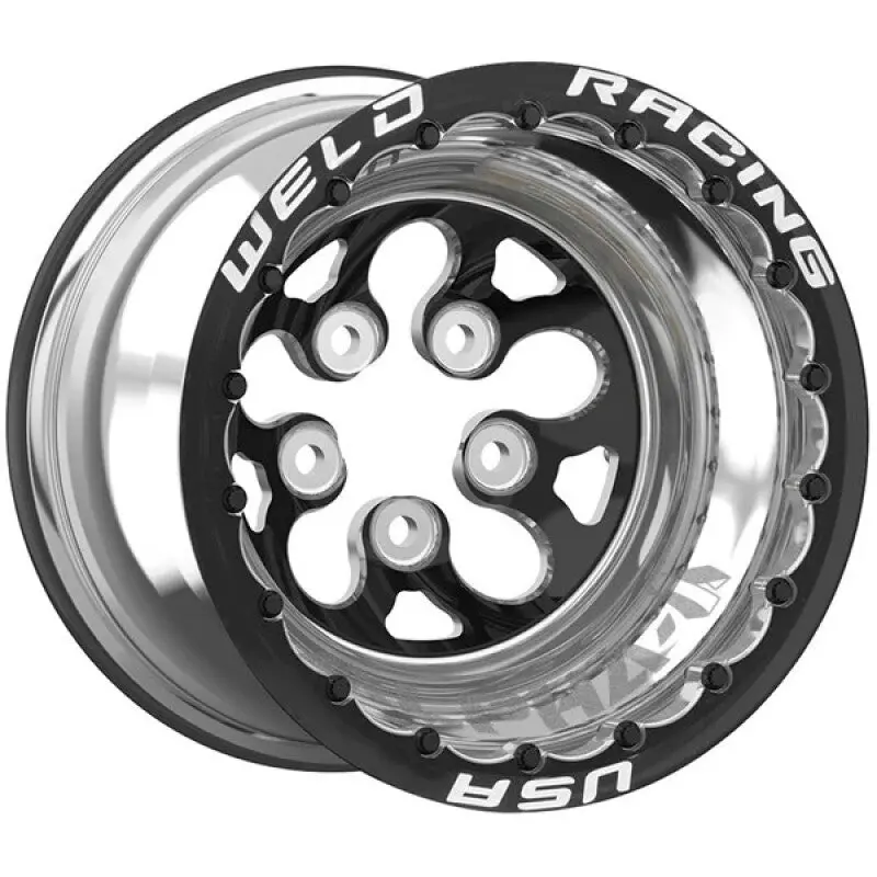 Weld Alpha-1 Pro Double Beadlock Mt Wheel – 15×13, 5×5, 3″ Backspace, Gloss Black 1