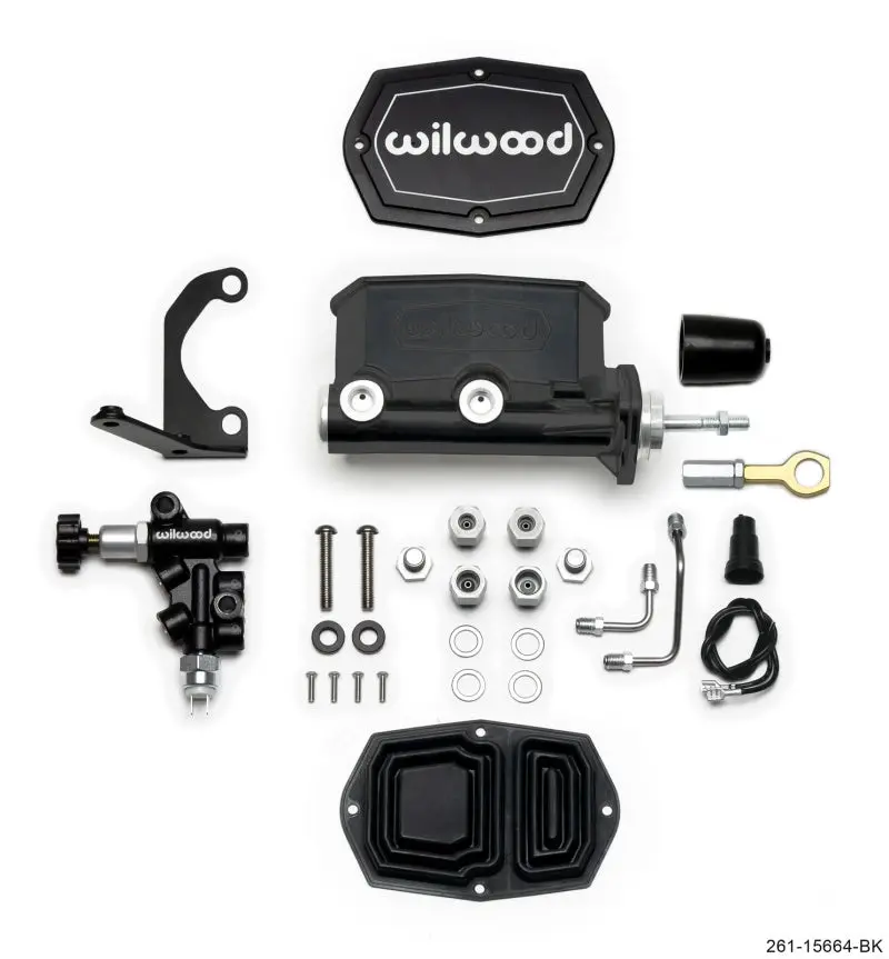 Wilwood Compact Tandem Master Cylinder – 15/16" Bore With Right-Hand Bracket & Proportioning Valve (Ford Mustang Pushrod Application) 1