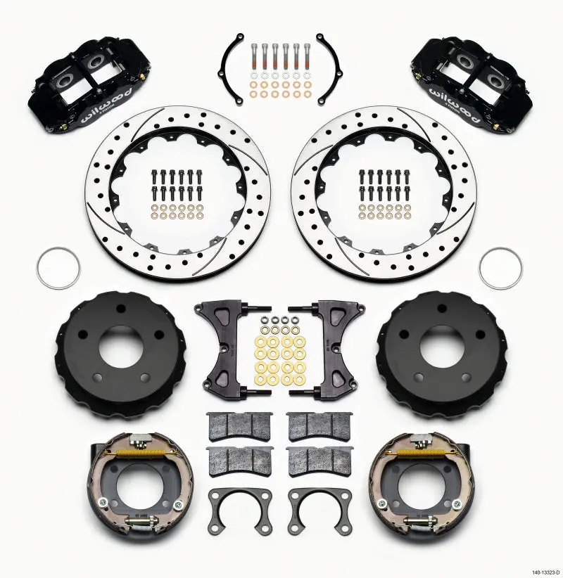 Wilwood Narrow Superlite 4R Rear Parking Brake Kit – 12.88" Drilled Rotors, Big Ford 5×5.5" Bolt Pattern 1